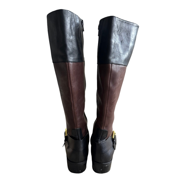 Women's Lauren Ralph Lauren Heeled Boots 8.5 Black Brown - Picture 2 of 9